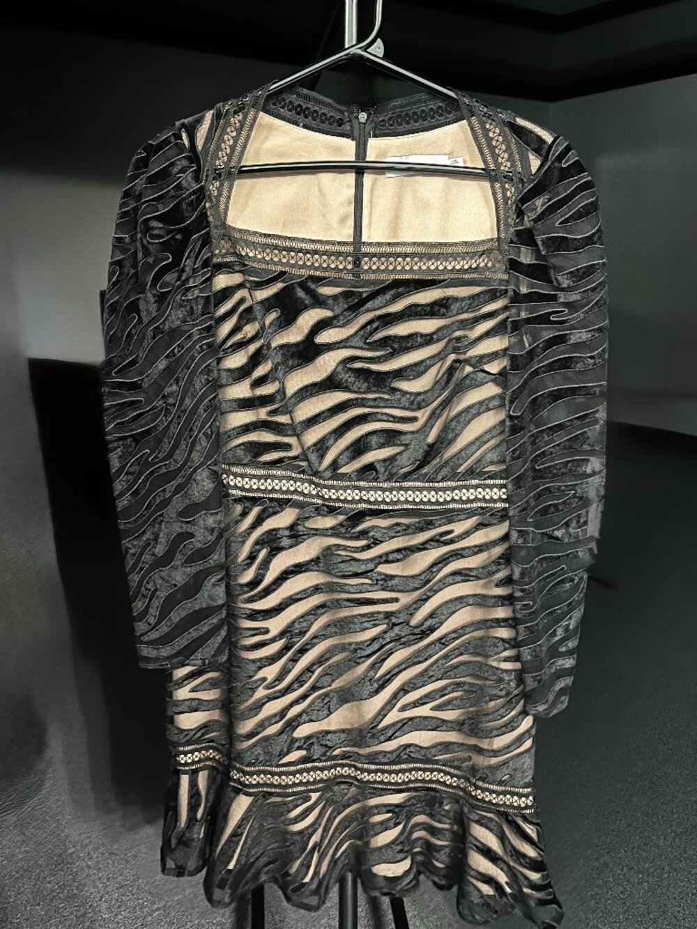Adelyn Rae Zebra Striped Illusion Dress. Size 10